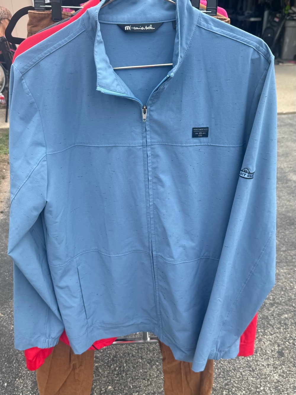 Travis Mathew Men's Light Blue Zip-Front Performance Jacket